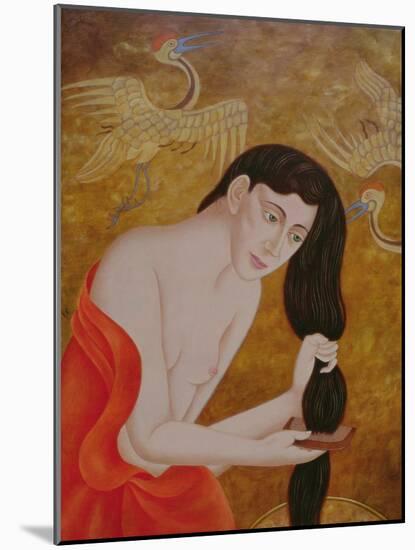 Woman Combing Her Hair, 1999-Patricia O'Brien-Mounted Premium Giclee Print