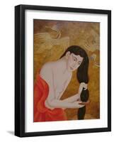 Woman Combing Her Hair, 1999-Patricia O'Brien-Framed Giclee Print