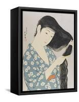 Woman Combing Her Hair, March 1929-Goyo Hashiguchi-Framed Stretched Canvas