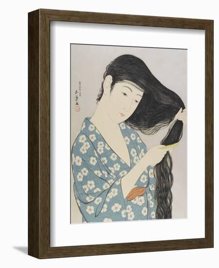 Woman Combing Her Hair, March 1929-Goyo Hashiguchi-Framed Giclee Print