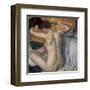 Woman Combing Her Hair-Edgar Degas-Framed Art Print