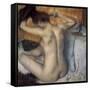 Woman Combing Her Hair-Edgar Degas-Framed Stretched Canvas