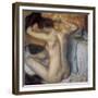 Woman Combing Her Hair-Edgar Degas-Framed Premium Giclee Print