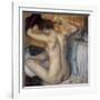 Woman Combing Her Hair-Edgar Degas-Framed Premium Giclee Print