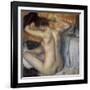 Woman Combing Her Hair-Edgar Degas-Framed Premium Giclee Print