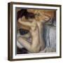 Woman Combing Her Hair-Edgar Degas-Framed Art Print