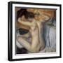 Woman Combing Her Hair-Edgar Degas-Framed Art Print