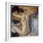 Woman Combing Her Hair-Edgar Degas-Framed Art Print