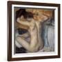 Woman Combing Her Hair-Edgar Degas-Framed Art Print