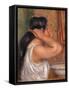 Woman Combing Her Hair-Pierre-Auguste Renoir-Framed Stretched Canvas