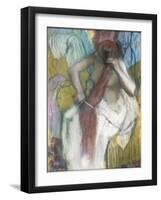 Woman Combing Her Hair-Edgar Degas-Framed Giclee Print