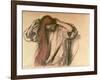 Woman Combing Her Hair-Edgar Degas-Framed Giclee Print