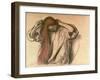 Woman Combing Her Hair-Edgar Degas-Framed Giclee Print