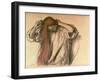 Woman Combing Her Hair-Edgar Degas-Framed Giclee Print