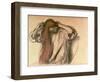 Woman Combing Her Hair-Edgar Degas-Framed Giclee Print