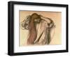 Woman Combing Her Hair-Edgar Degas-Framed Giclee Print