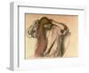 Woman Combing Her Hair-Edgar Degas-Framed Giclee Print