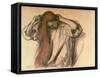 Woman Combing Her Hair-Edgar Degas-Framed Stretched Canvas