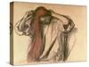 Woman Combing Her Hair-Edgar Degas-Stretched Canvas