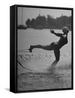 Woman Competing in the National Water Skiing Championship Tournament-Mark Kauffman-Framed Stretched Canvas