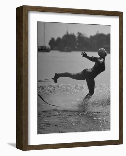 Woman Competing in the National Water Skiing Championship Tournament-Mark Kauffman-Framed Photographic Print