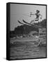 Woman Competing in the National Water Skiing Championship Tournament-null-Framed Stretched Canvas