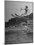 Woman Competing in the National Water Skiing Championship Tournament-null-Mounted Premium Photographic Print