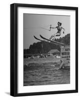 Woman Competing in the National Water Skiing Championship Tournament-null-Framed Photographic Print