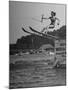 Woman Competing in the National Water Skiing Championship Tournament-null-Mounted Photographic Print