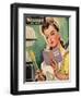 Woman, Cooking, Women at War Magazine, UK, 1942-null-Framed Giclee Print