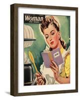 Woman, Cooking, Women at War Magazine, UK, 1942-null-Framed Giclee Print