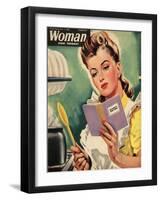 Woman, Cooking, Women at War Magazine, UK, 1942-null-Framed Giclee Print