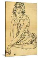 Woman Crouching, 1918-Egon Schiele-Stretched Canvas