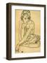 Woman Crouching, 1918-Egon Schiele-Framed Premium Giclee Print