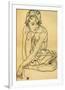 Woman Crouching, 1918-Egon Schiele-Framed Premium Giclee Print