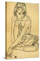 Woman Crouching, 1918-Egon Schiele-Stretched Canvas
