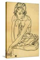 Woman Crouching, 1918-Egon Schiele-Stretched Canvas
