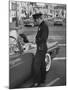 Woman Crying to a Police Officer after Car Accident-null-Mounted Photographic Print