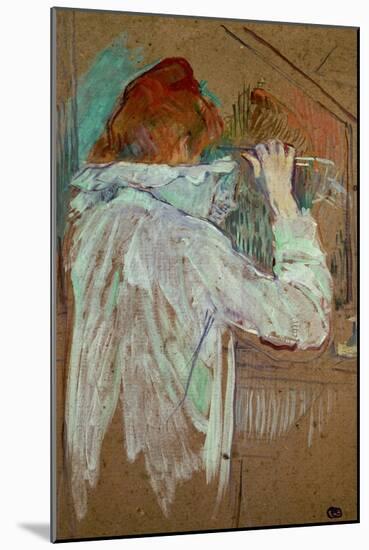 Woman Curling Her Hair-Henri de Toulouse-Lautrec-Mounted Giclee Print