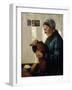 Woman cutting bread, 1879-Christian Krohg-Framed Giclee Print