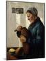 Woman cutting bread, 1879-Christian Krohg-Mounted Giclee Print