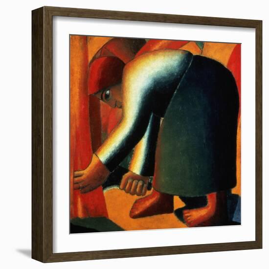 Woman Cutting, circa 1900-Kasimir Malevich-Framed Giclee Print