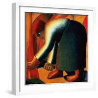 Woman Cutting, circa 1900-Kasimir Malevich-Framed Giclee Print