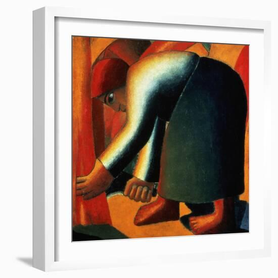 Woman Cutting, circa 1900-Kasimir Malevich-Framed Giclee Print