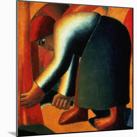 Woman Cutting, circa 1900-Kasimir Malevich-Mounted Giclee Print