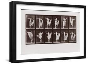 Woman Dancing, Plate 107 from Animal Locomotion, 1887 (B/W Photo)-Eadweard Muybridge-Framed Giclee Print