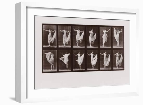 Woman Dancing, Plate 107 from Animal Locomotion, 1887 (B/W Photo)-Eadweard Muybridge-Framed Giclee Print