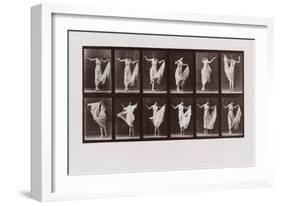 Woman Dancing, Plate 107 from Animal Locomotion, 1887 (B/W Photo)-Eadweard Muybridge-Framed Giclee Print