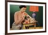 Woman Darning Socks-William P. Gottlieb-Framed Photographic Print