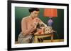 Woman Darning Socks-William P. Gottlieb-Framed Photographic Print